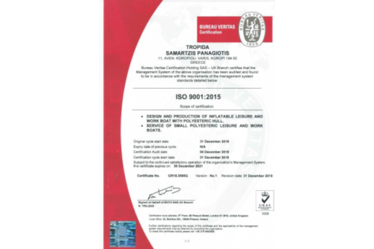 ΠΙΣΤΟΠΟΙΗΣΗ ΠΟΙΟΤΗΤΑΣ ISO9001:2015